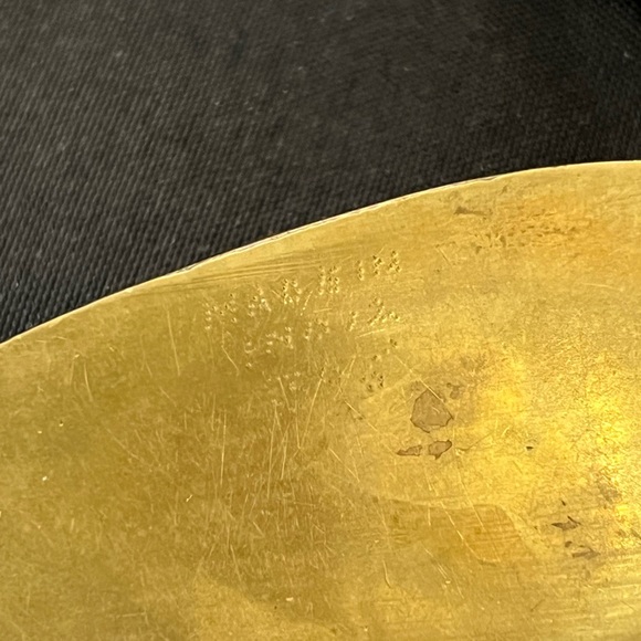 Vintage Solid Brass Floral & Leaf Etched
Slipper Shoe Ashtrays Set of 3 - Picture 6 of 9